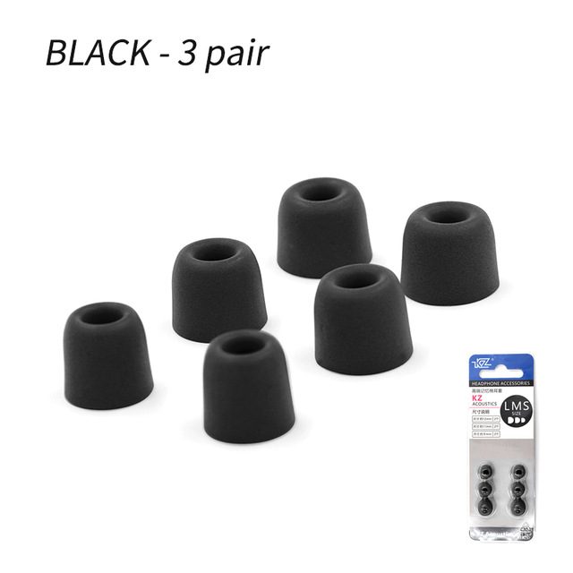 Kz 3pair 6pcs Noise Isolating Comfortable Memory Foam Ear Tips