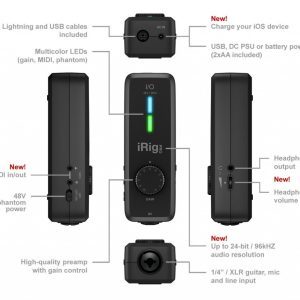 IK Multimedia iRig Pro I/O Audio and MIDI Interface for Mac, Windows & iOS  IP-IRIG-PROIO-IN
