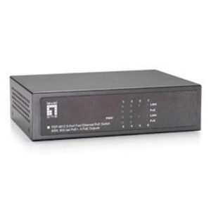 Level One 8-Port Fast Ethernet PoE Switch, 802.3at/af PoE, 4 PoE Outputs