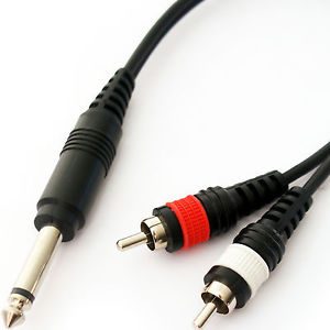 3ft 1//4/" 6.35mm Male to Male Mono Audio PA Guitar Amp Speaker Phono Cable Cord