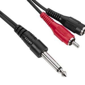 6.35mm 1/4" Mono Jack to 2 RCA Male Cable 1.5m