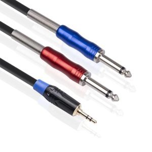 3.5mm TRS to 1/4" TS Dual Jack Aux Lead 3m