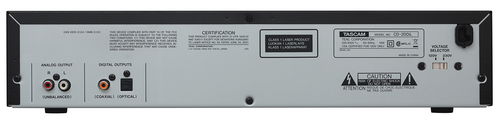 TASCAM CD200iL COMPACT DISC PLAYER with 30-Pin & Lightning iPod dock. - Image 3