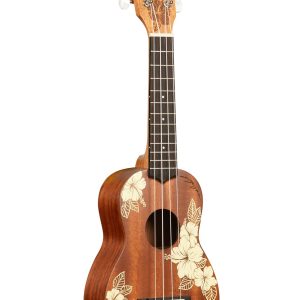 Kala Hibiscus Mahogany Soprano Ukulele with Bag