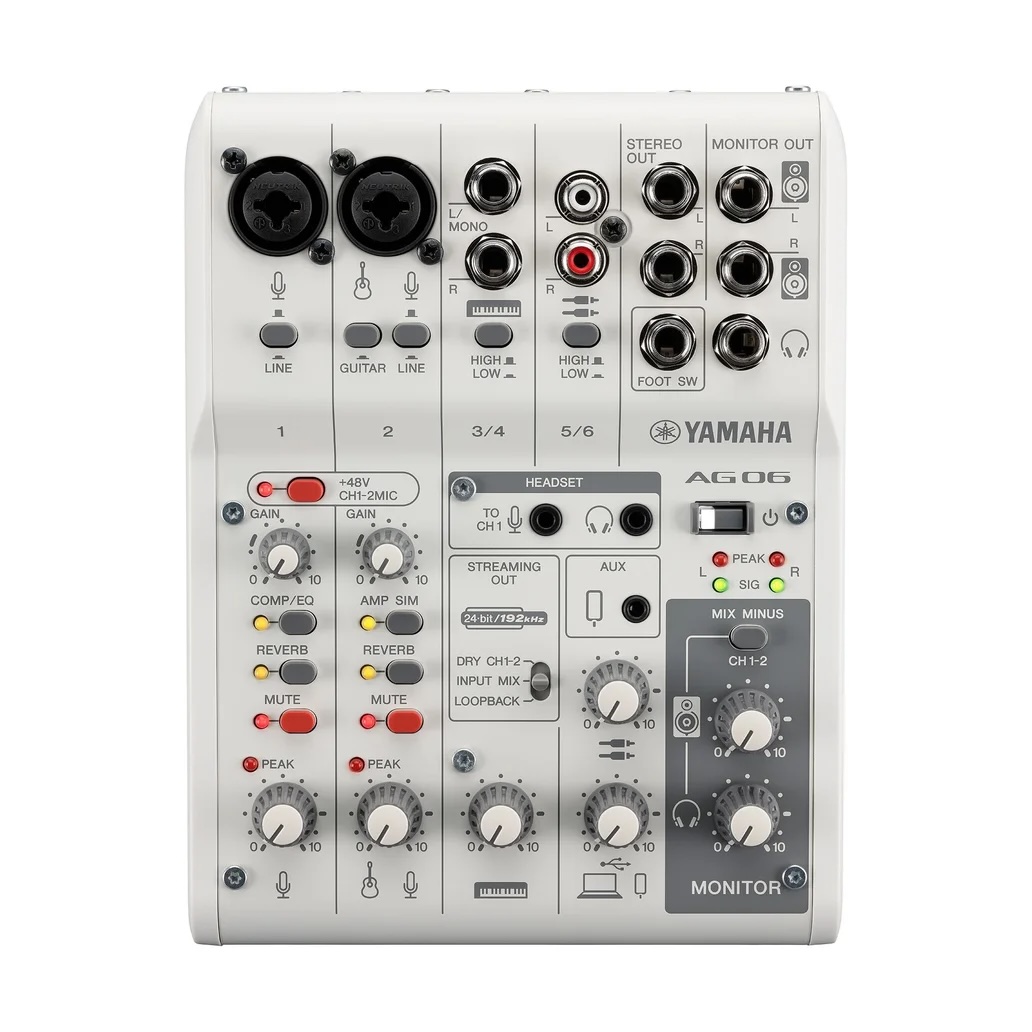 Yamaha 3 Channel Input Mixer with USB interface - White