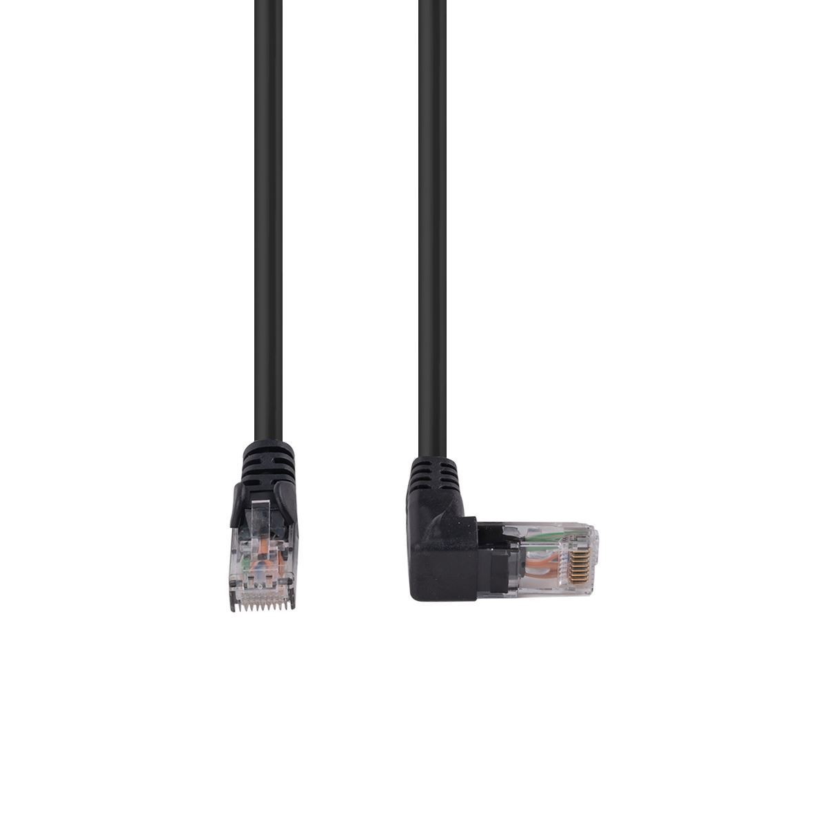 1.5m Cat6 UTP Right Angle Patch Lead – Black - Image 3