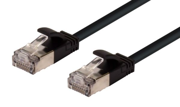 1m Cat6A S/FTP Ultra Slim 10G LSZH Patch Lead – Black