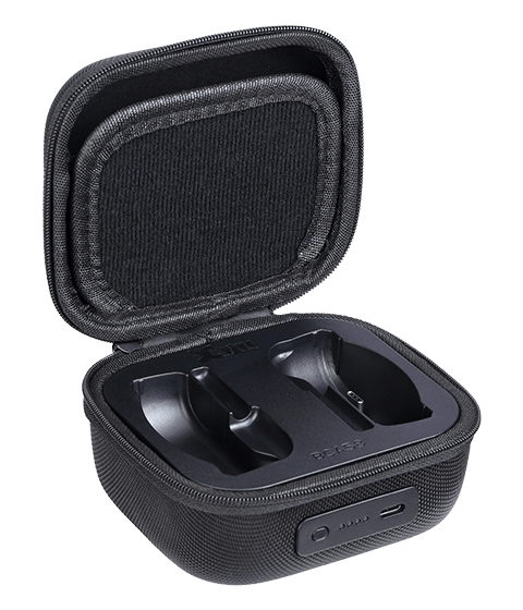 Portable 5000mAh charging case for the Xvive A58 Guitar Wireless System.
