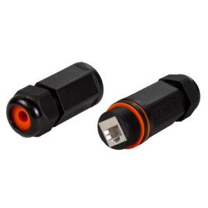 Cat6/6A Waterproof In-line Connector Coupler Shielded Femal to Female IP67 RJ45-RJ45