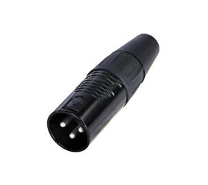3 Pole Male XLR Cable Connector (Black / Silver Contacts)