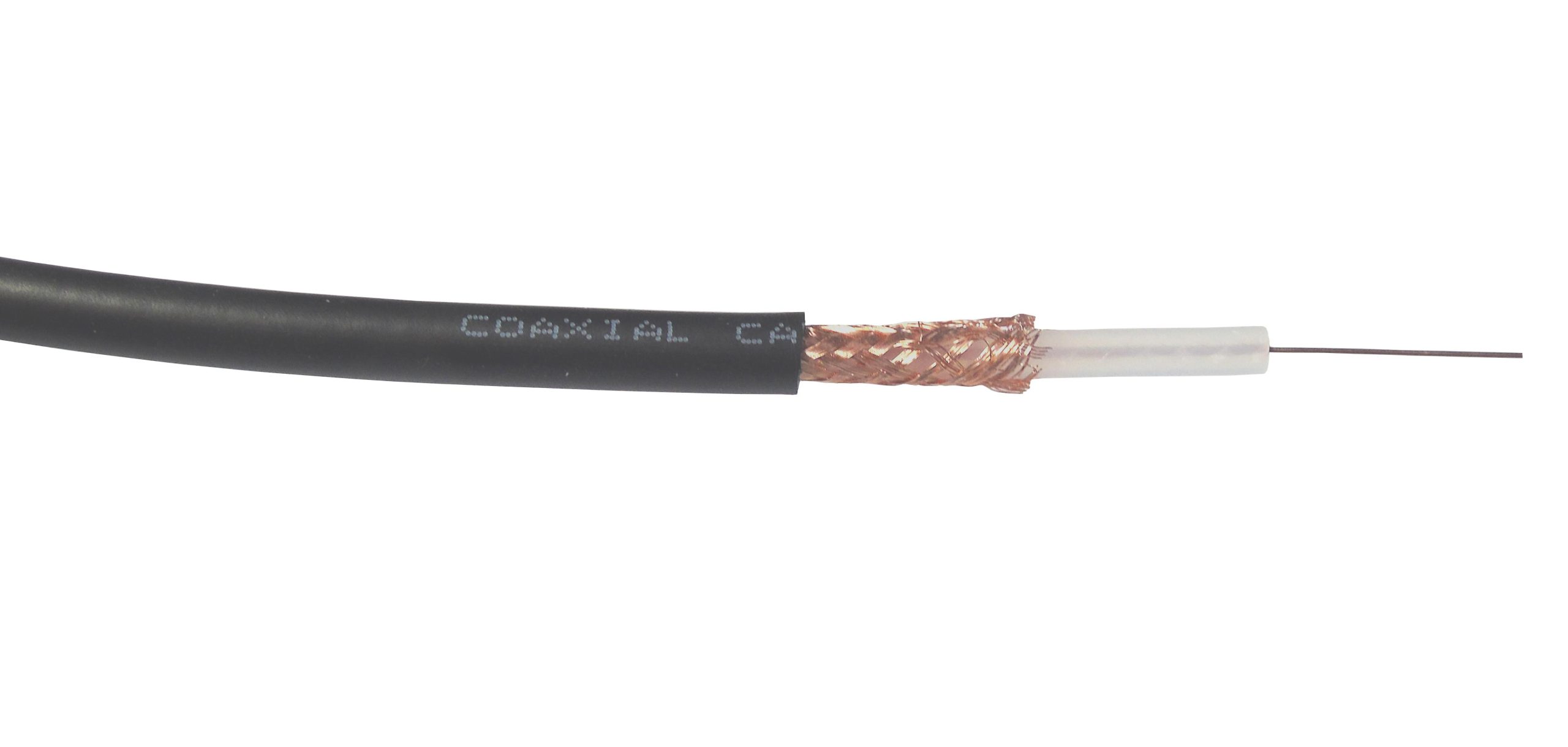RG59 Coaxial Cable – 75Ω – Black PVC – 6.15mm OD
