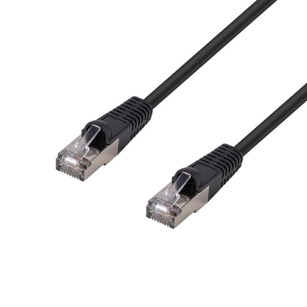 0.5m Cat6A S/FTP 10G Shielded Patch Lead – Black