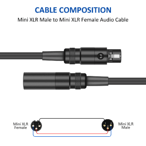 Mini XLR 3pin Extension 1.5m