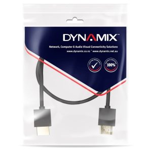 DYNAMIX 1M HDMI BLACK Nano High Speed With Ethernet Cable