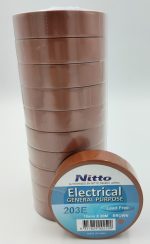 Nitto Insulation Tape 20m x 19mm - Brown 10 Pack