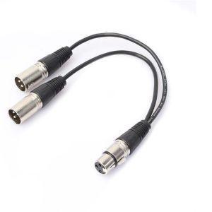 Y Split Cable 1x XLR Female to 2x XLR Male