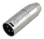 Nickel Plated 3 Pole XLR to Mini XLR Plug Adapter - front view