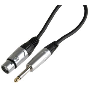 XLR to TS 6.35mm Jack Microphone Cable Lead .9m - front view