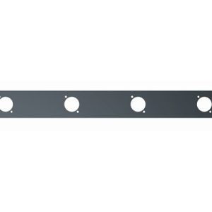 1-U rack panel with mounting holes for 4 XLR connectors