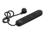 Powerboard 4 Outlet - Black - front view