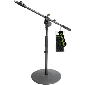 Gravity GMS2222B Short Microphone Stand with Round Base (Black)