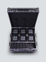 Chauvet Freedom Flex H4 Ip X 6 Wireless Uplights In Roadcase, Removeable Batteries