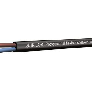 Quik Lok 2 Core Speaker Cable  (2 x 1.50 mm²) - diameter 7mm - Black - Per Meter