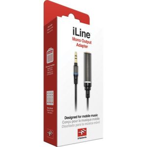 IK Multimedia 11.8" Mono Output Adapter - 1/8" (3.5mm) Male to 1/4" (6.35mm) Mono Female IP-ILINE-MOA-IN