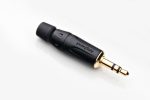 Amphenol 3.5mm TRS Stereo Jack Connector Cord Plug GOLD - front view