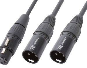 Cable Splitter XLR female - 2 XLR male - Adapter Lead 0.5m