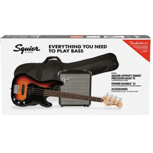 Fender Squier Affinity Series Precision PJ Bass Guitar Pack 3-Color Sunburst