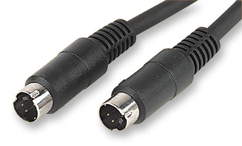 Mini Din Cable 4 Pin Male to 4 Pin Male 1m - front view