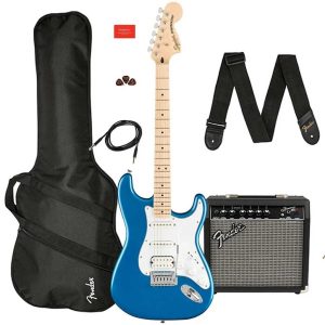 Squier Affinity HSS Stratocaster Electric Guitar Pack Lake Placid Blue