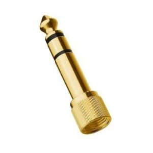 Gold Plated Jack Adapter 3.5mm screw-on to 6.35mm fits HD25