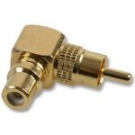 Right Angle RCA Adapter - Gold - front view
