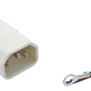 IEC Power Cable Plug To Tails  White 660mm