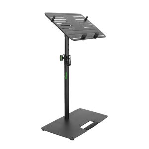 Universal Laptop Stand with Adjustable Holding Pins and Steel Base, Black