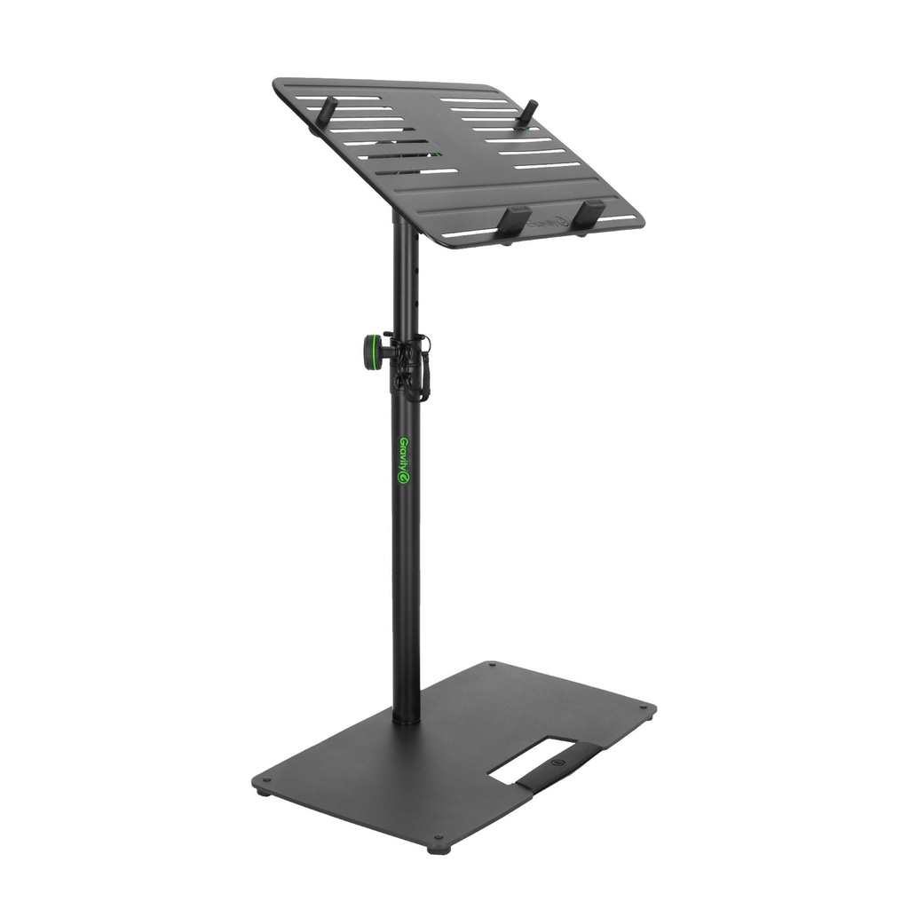 Universal Laptop Stand with Adjustable Holding Pins and Steel Base, Black