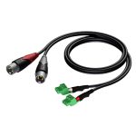 2 XLR Male Blk to 2 Terminal Block .05m - front view