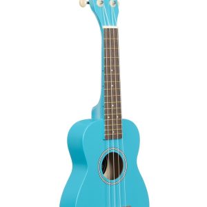 Soprano Ukulele Featuring Wooden Body, Board and Bridge - Includes Bag, Strings and Machine Heads Blue Yonder