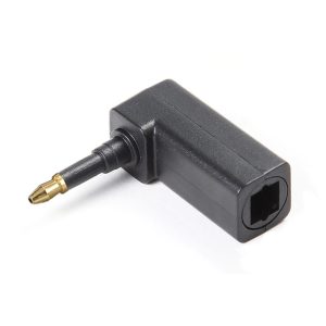 Toslink Digital Optical Jack to 3.5mm Mini Plug 90 Degree Audio Adapter - front view