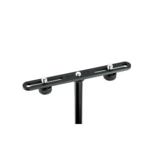 K&M Mic Stand Accessory  T Bar for 2 Mics  Adjustable