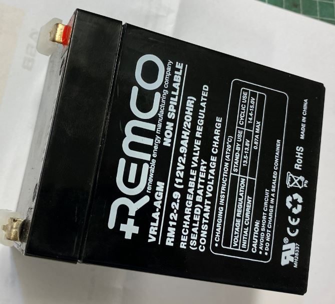 A12, 2.9A Rechargeable Battery for Samson Express + - front view