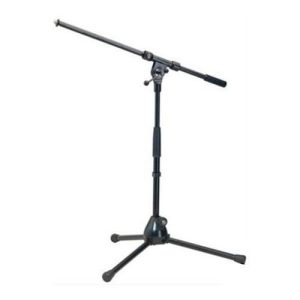 K&M  Floor Mic Stand  Short+Boom  BLACK