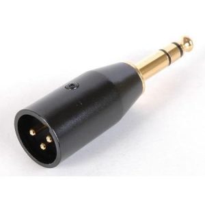 Male XLR to 6.35mm TRS Jack Adapter - Gold - front view