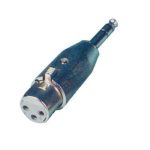 XLR 1/4 Inch Stereo Male to Female Connector Plug - Nickel - front view