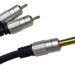 6.35mm (1/4") Stereo Jack Plug, Phono (RCA) Plug, x 2, 6.6 ft, 2 m