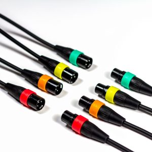 Mic Cables with Color ID Rings – 4 Pack (8 ft XLR Cables) - front view