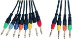 Maximum 4 way insert loom, 4 x 6.3mm TRS jacks to 8 x 6.3mm TS jacks, 3 metre - front view