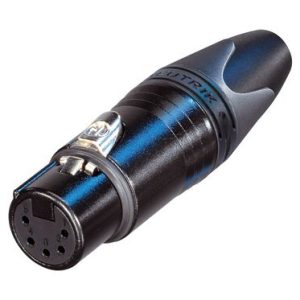 FEMALE 5-PIN LINE XLR BLACK HOUSING SILVER